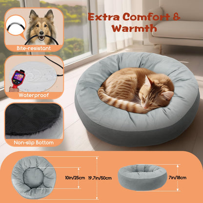 Nobleza Cama Eléctrica Para Gatos Y Perros 50X50 Cm, Almohadilla Térmica Interior Con Temporizador Y Temperatura Ajustable Para Mascotas Pequeños