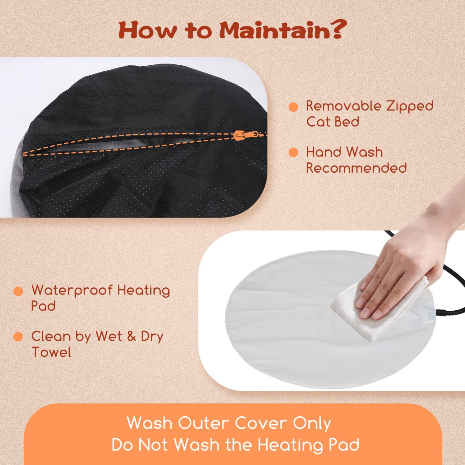 Nobleza Cama Eléctrica Para Gatos Y Perros 50X50 Cm, Almohadilla Térmica Interior Con Temporizador Y Temperatura Ajustable Para Mascotas Pequeños