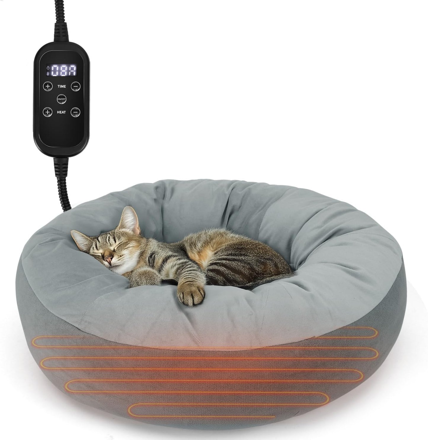 Nobleza Cama Eléctrica Para Gatos Y Perros 50X50 Cm, Almohadilla Térmica Interior Con Temporizador Y Temperatura Ajustable Para Mascotas Pequeños