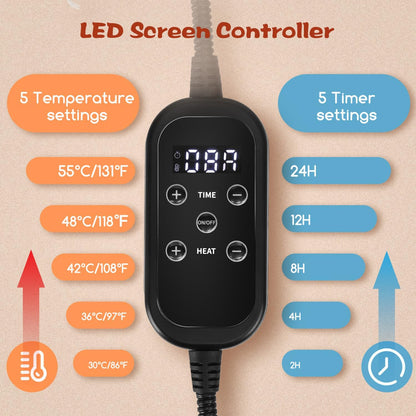 Nobleza Cama Eléctrica Para Gatos Y Perros 50X50 Cm, Almohadilla Térmica Interior Con Temporizador Y Temperatura Ajustable Para Mascotas Pequeños